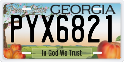 GA license plate PYX6821