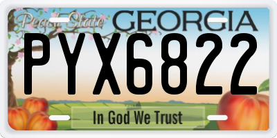 GA license plate PYX6822