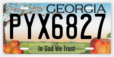 GA license plate PYX6827