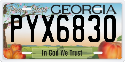 GA license plate PYX6830