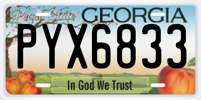 GA license plate PYX6833