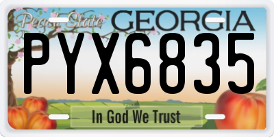 GA license plate PYX6835