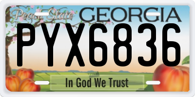GA license plate PYX6836