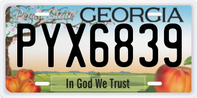 GA license plate PYX6839