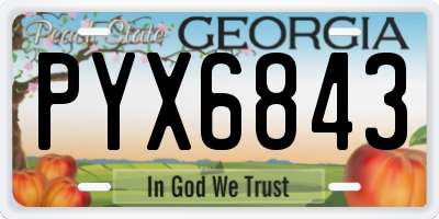 GA license plate PYX6843