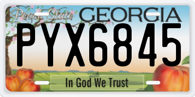 GA license plate PYX6845