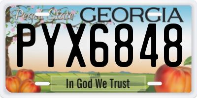 GA license plate PYX6848