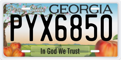 GA license plate PYX6850