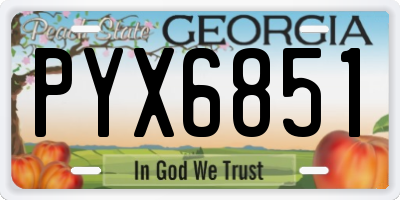 GA license plate PYX6851