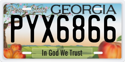 GA license plate PYX6866