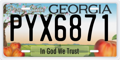 GA license plate PYX6871