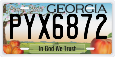 GA license plate PYX6872
