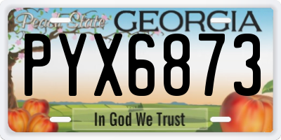 GA license plate PYX6873