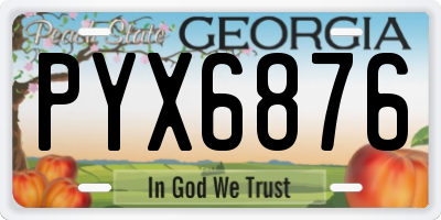 GA license plate PYX6876