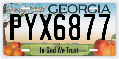 GA license plate PYX6877