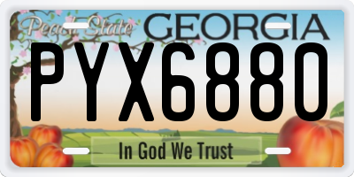 GA license plate PYX6880
