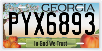 GA license plate PYX6893
