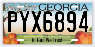 GA license plate PYX6894