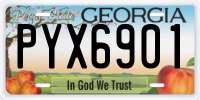 GA license plate PYX6901
