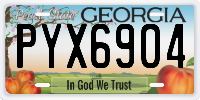 GA license plate PYX6904