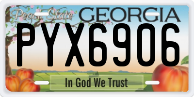 GA license plate PYX6906