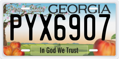GA license plate PYX6907