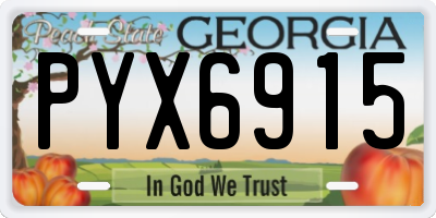GA license plate PYX6915