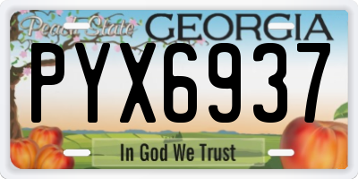 GA license plate PYX6937