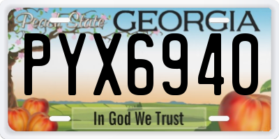 GA license plate PYX6940