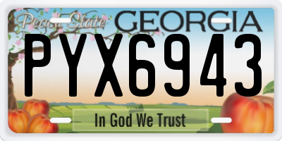 GA license plate PYX6943