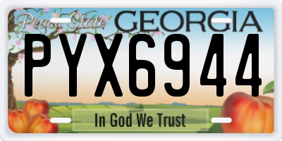GA license plate PYX6944