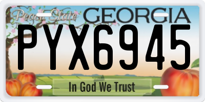 GA license plate PYX6945