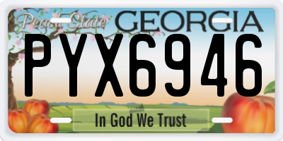 GA license plate PYX6946