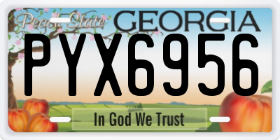 GA license plate PYX6956