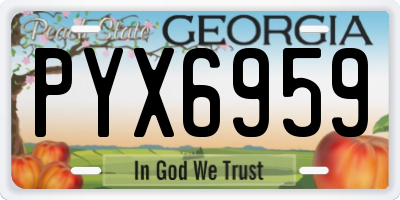 GA license plate PYX6959