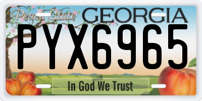 GA license plate PYX6965