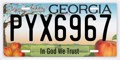 GA license plate PYX6967
