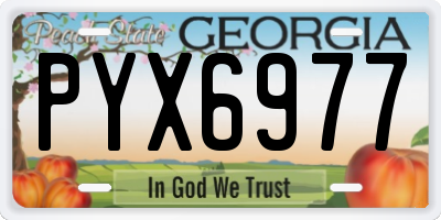 GA license plate PYX6977