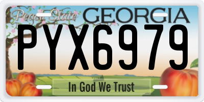 GA license plate PYX6979
