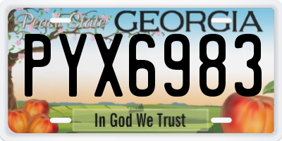 GA license plate PYX6983