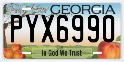 GA license plate PYX6990
