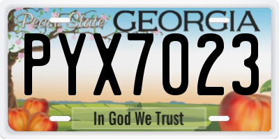 GA license plate PYX7023