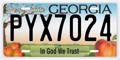 GA license plate PYX7024