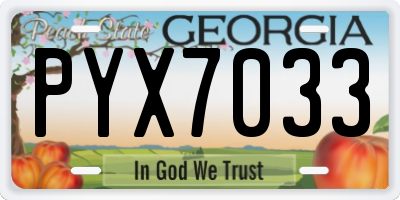 GA license plate PYX7033