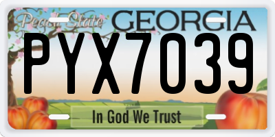 GA license plate PYX7039