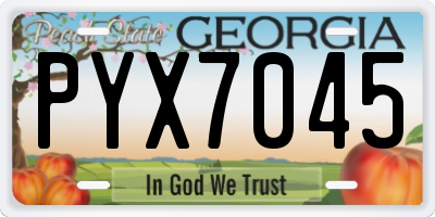 GA license plate PYX7045