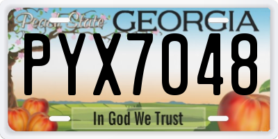 GA license plate PYX7048