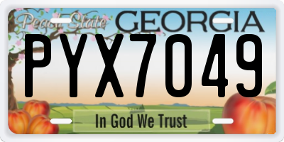 GA license plate PYX7049