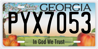 GA license plate PYX7053