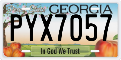 GA license plate PYX7057